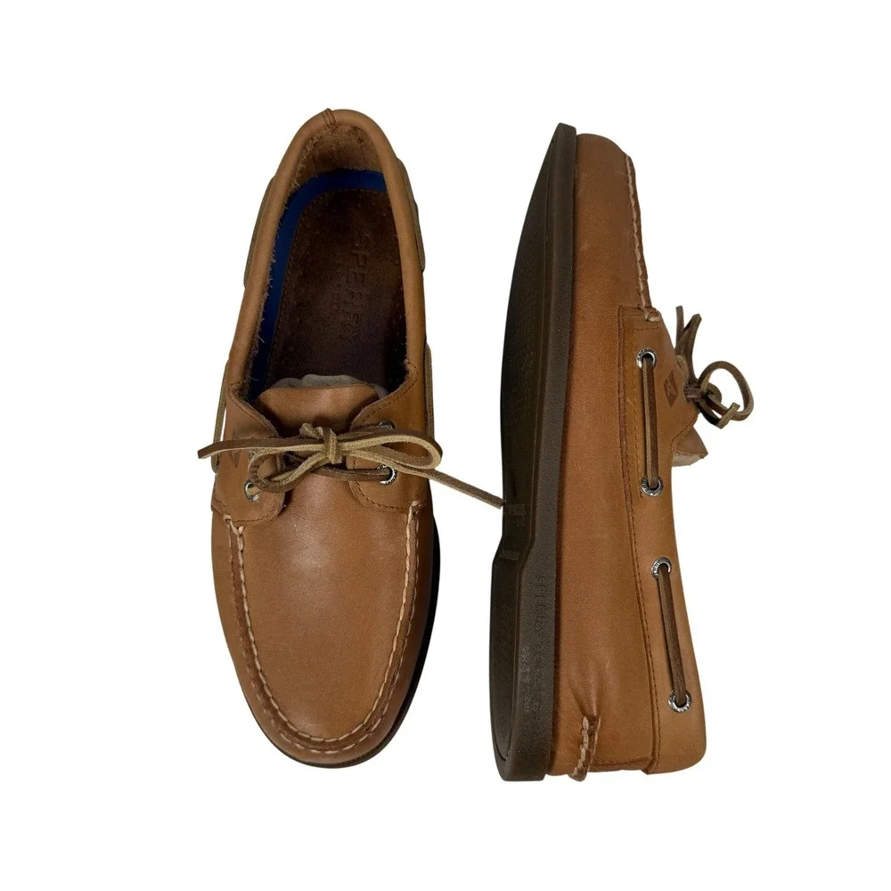 Sperry Authentic Original Boat Shoes Mens 10 XW Extra Wide Sahara Leather 2 Eye